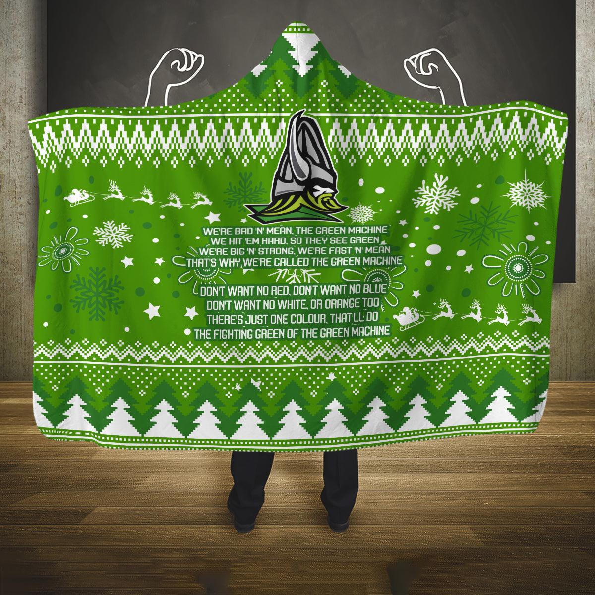raiders-rugby-hooded-blanket-the-mighty-green-machine-2023-christmas-vibe