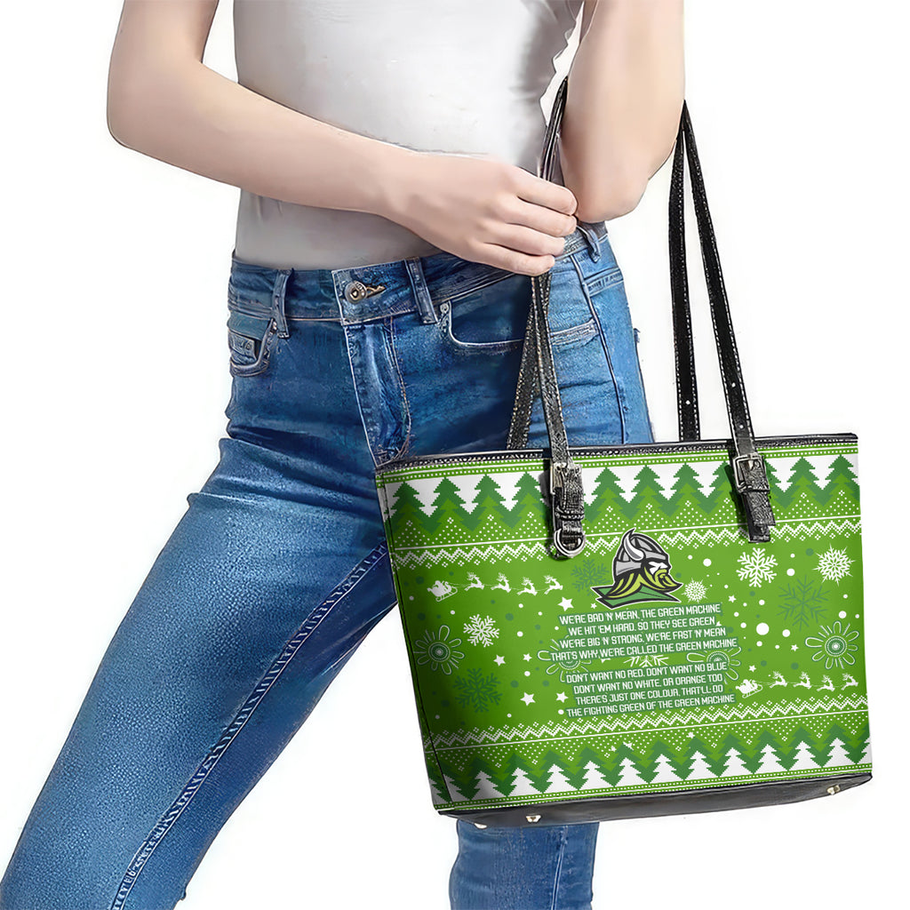 raiders-rugby-leather-tote-bag-the-mighty-green-machine-2023-christmas-vibe