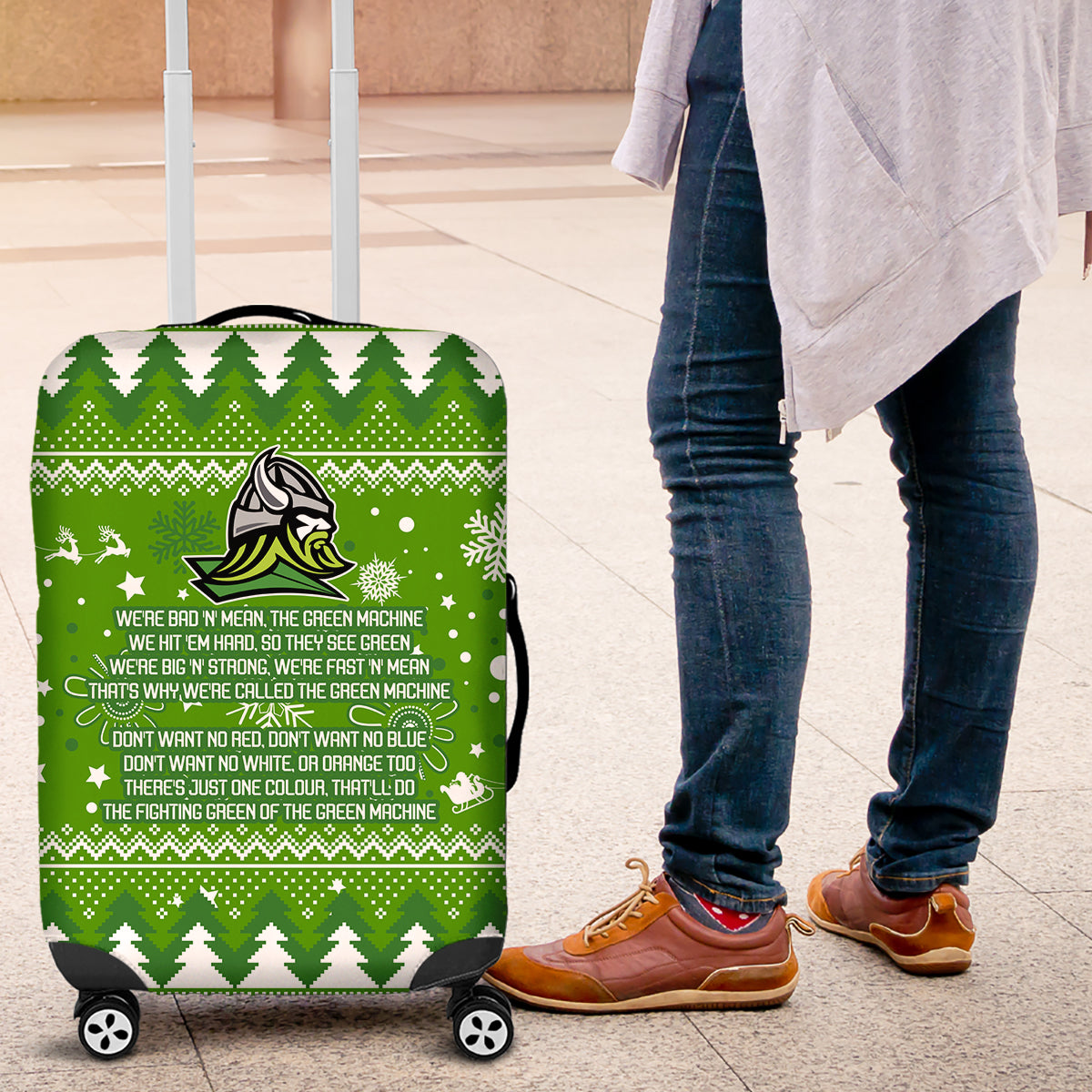 raiders-rugby-luggage-cover-the-mighty-green-machine-2023-christmas-vibe