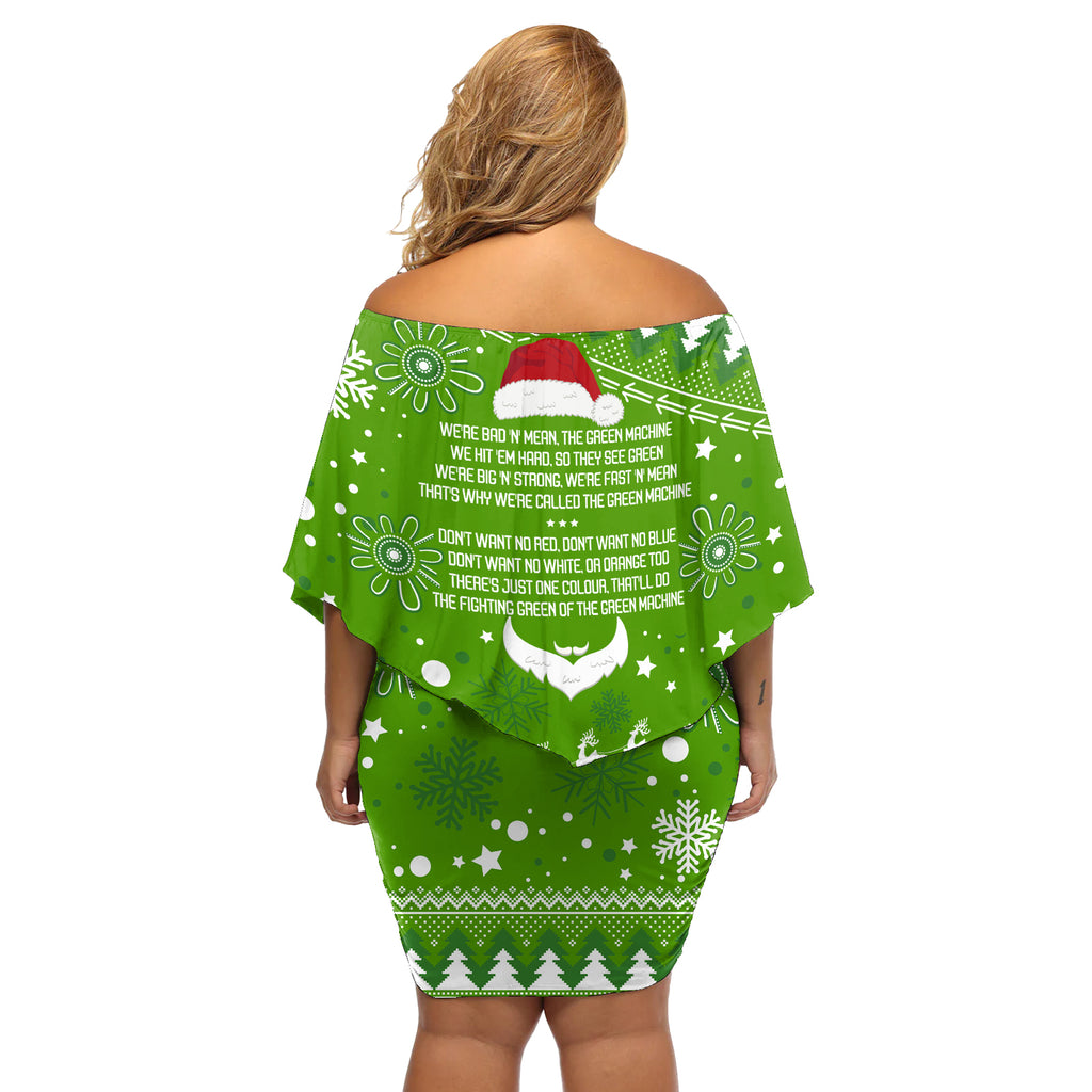 raiders-rugby-off-shoulder-short-dress-the-mighty-green-machine-2023-christmas-vibe