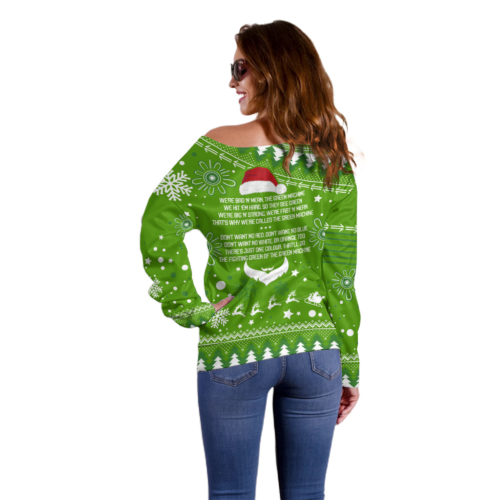 raiders-rugby-off-shoulder-sweater-the-mighty-green-machine-2023-christmas-vibe