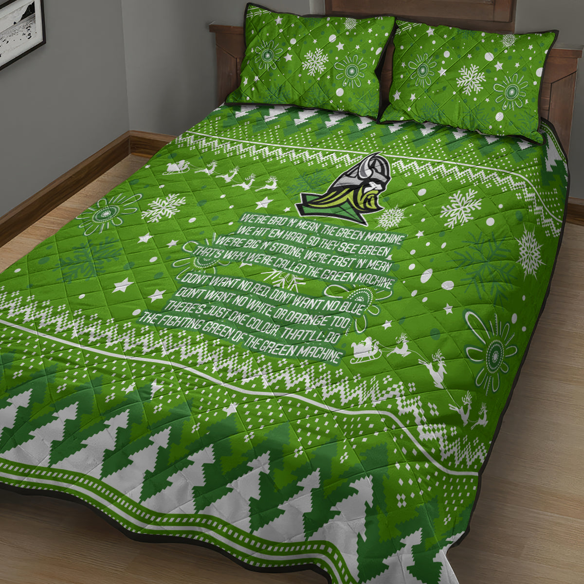 raiders-rugby-quilt-bed-set-the-mighty-green-machine-2023-christmas-vibe