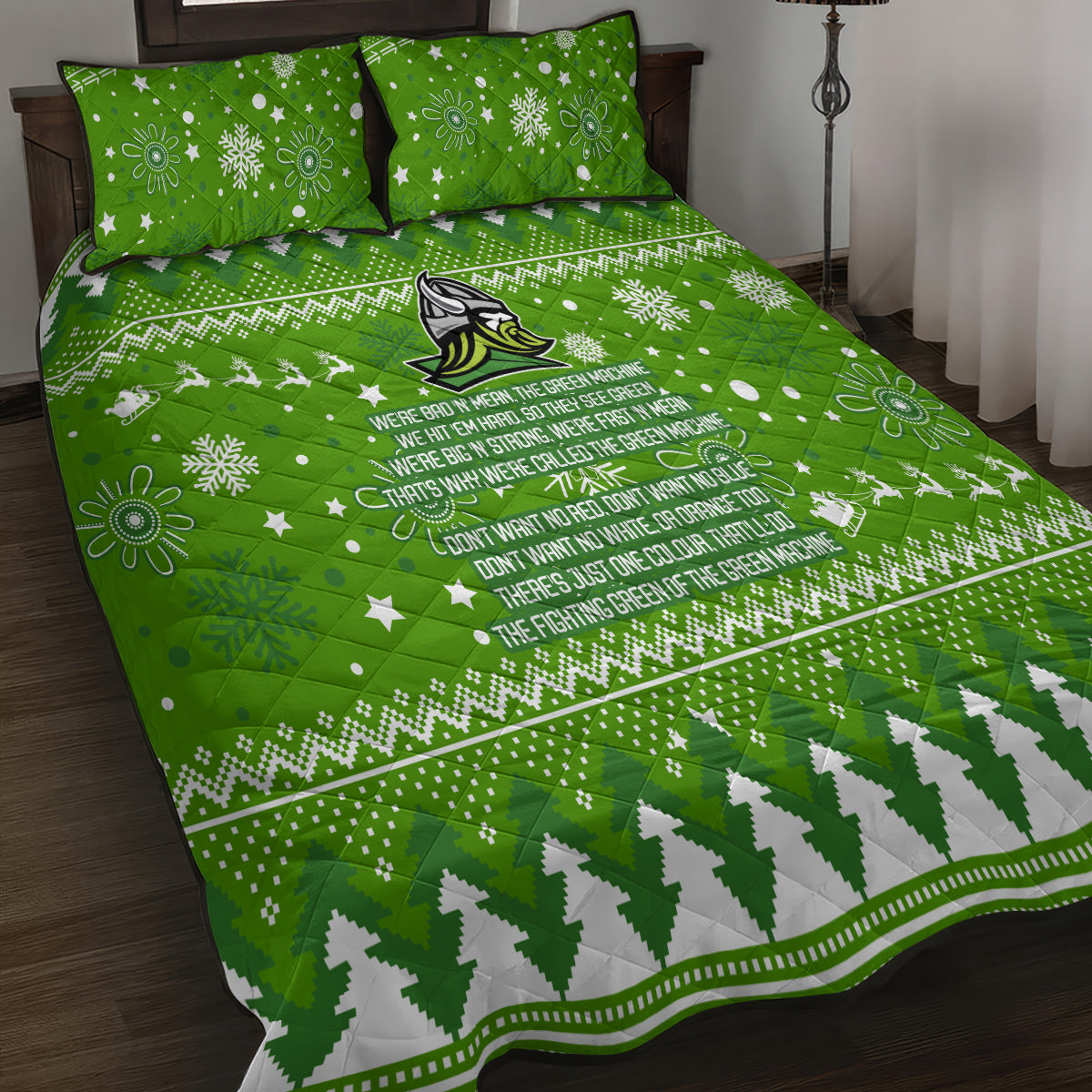 raiders-rugby-quilt-bed-set-the-mighty-green-machine-2023-christmas-vibe