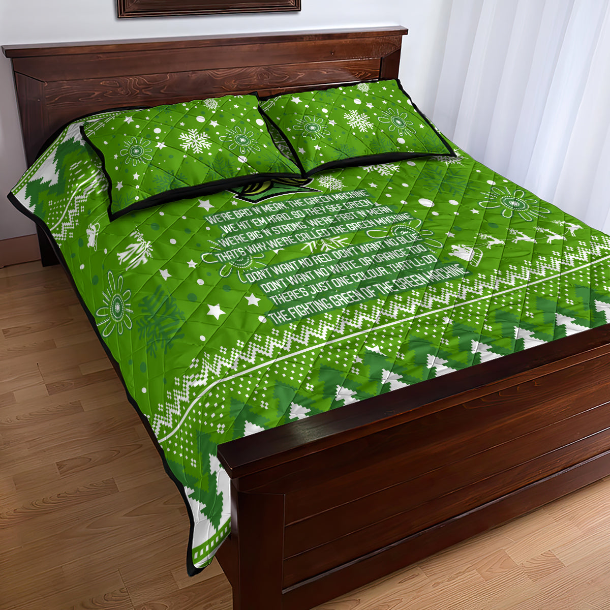 raiders-rugby-quilt-bed-set-the-mighty-green-machine-2023-christmas-vibe