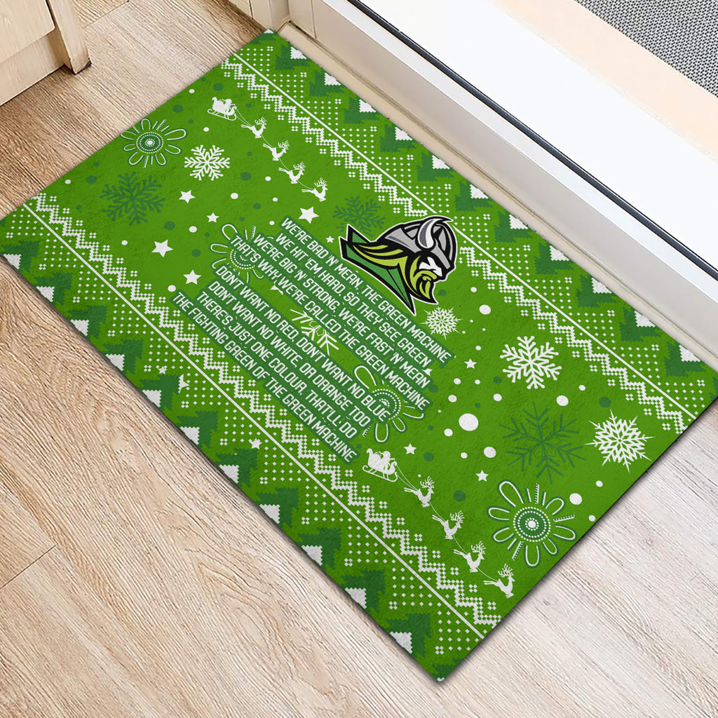 raiders-rugby-rubber-doormat-the-mighty-green-machine-2023-christmas-vibe