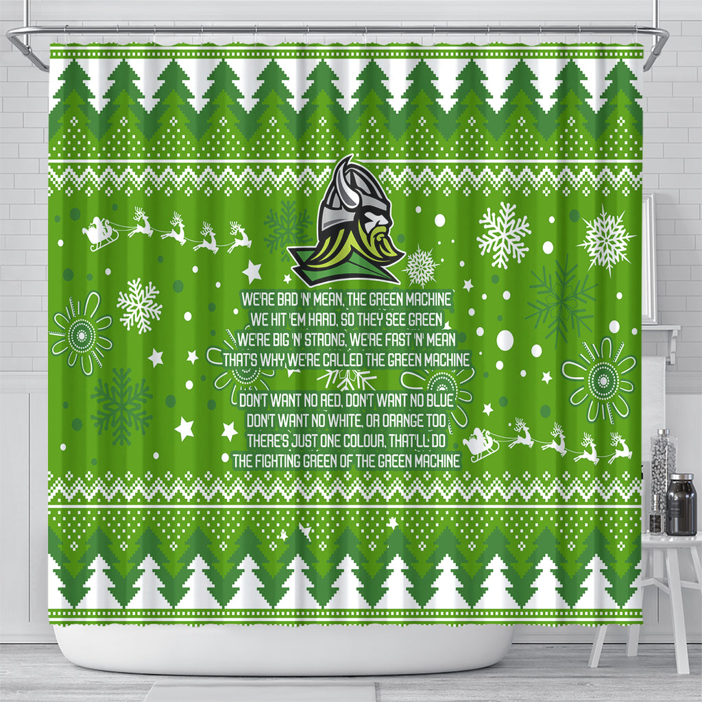raiders-rugby-shower-curtain-the-mighty-green-machine-2023-christmas-vibe