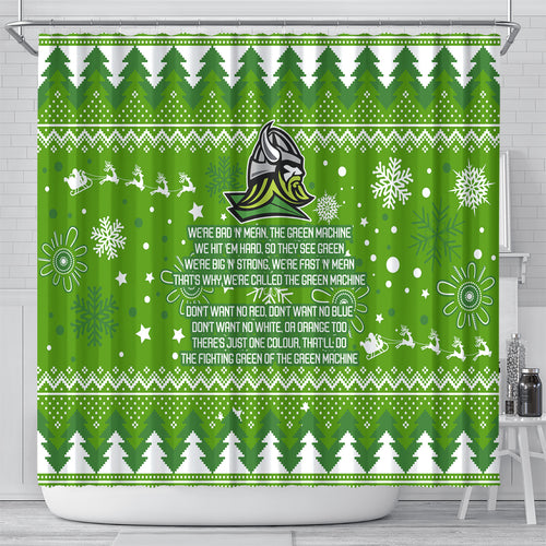 raiders-rugby-shower-curtain-the-mighty-green-machine-2023-christmas-vibe