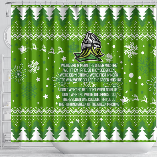 raiders-rugby-shower-curtain-the-mighty-green-machine-2023-christmas-vibe