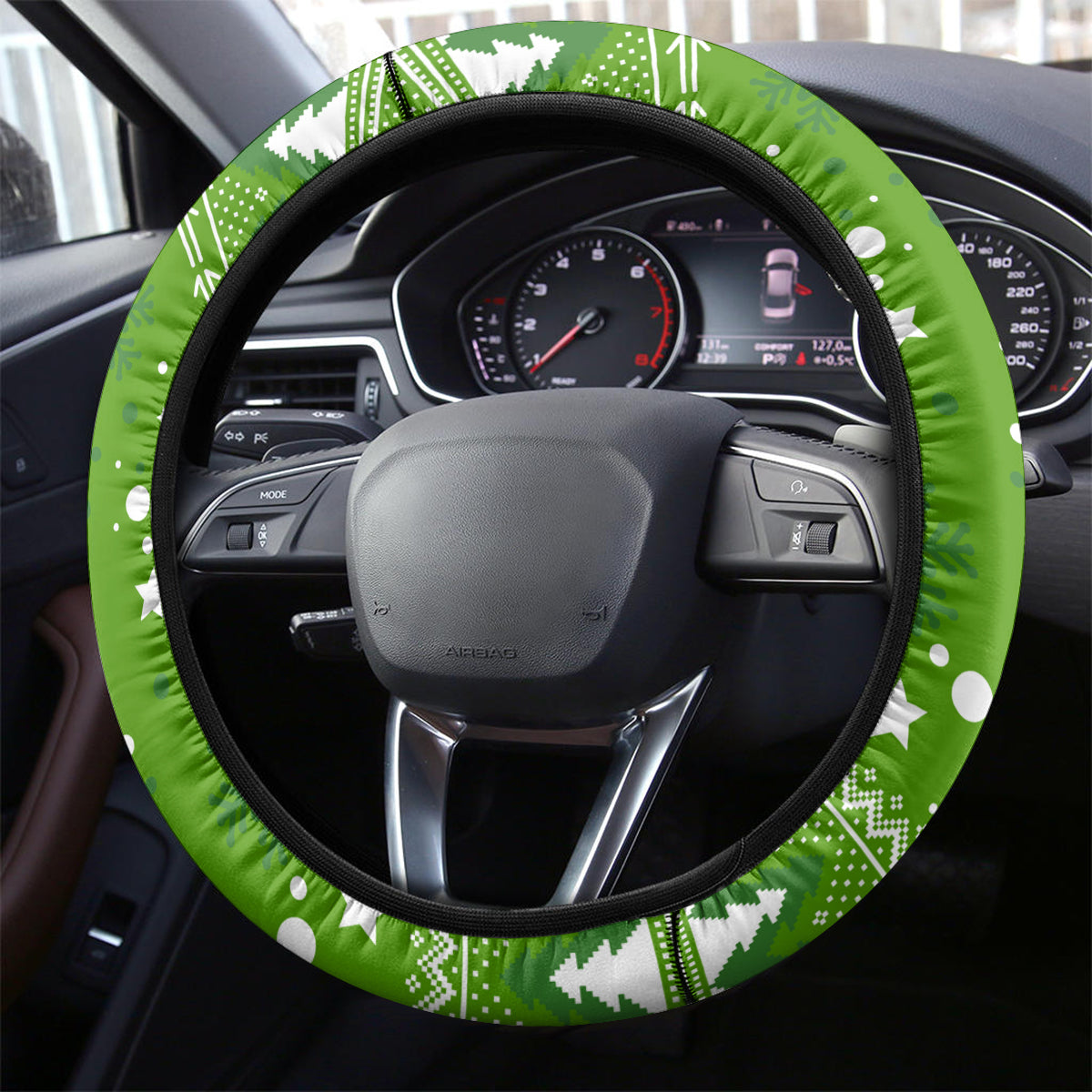 Raiders Rugby Steering Wheel Cover The Mighty Green Machine 2023 Christmas Vibe