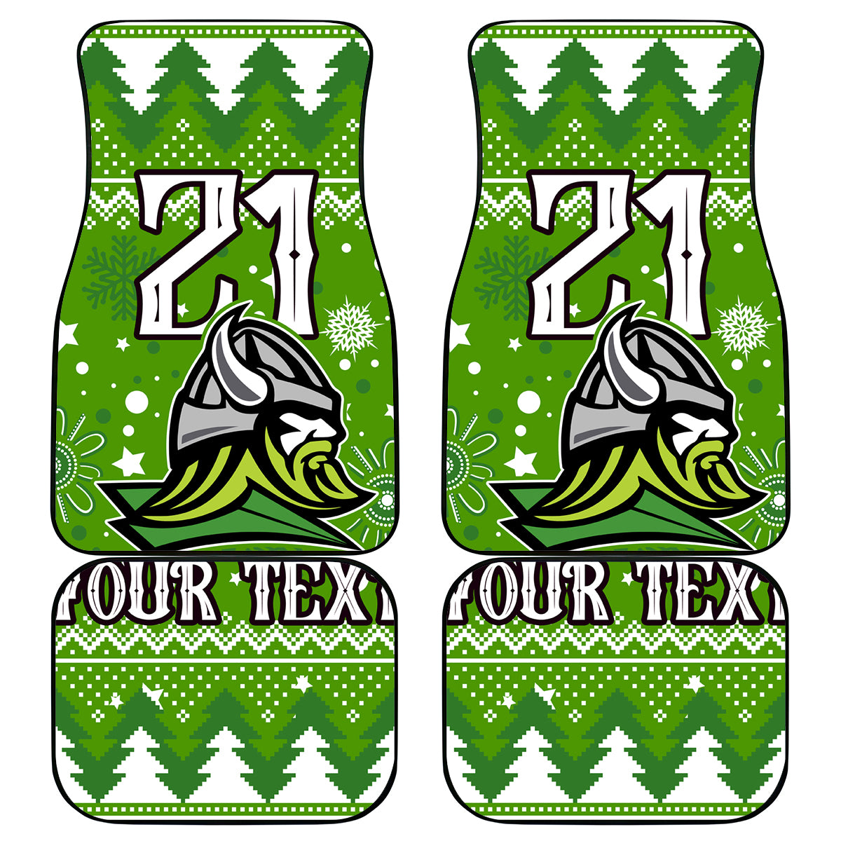 custom-raiders-rugby-car-mats-the-mighty-green-machine-2023-christmas-vibe