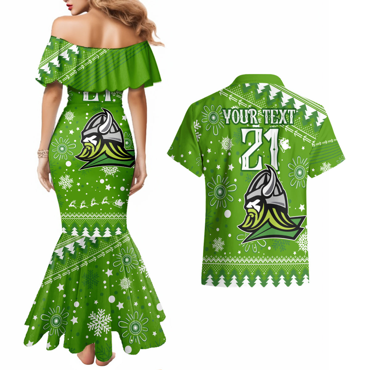 custom-raiders-rugby-couples-matching-mermaid-dress-and-hawaiian-shirt-the-mighty-green-machine-2023-christmas-vibe