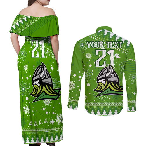 custom-raiders-rugby-couples-matching-off-shoulder-maxi-dress-and-long-sleeve-button-shirt-the-mighty-green-machine-2023-christmas-vibe