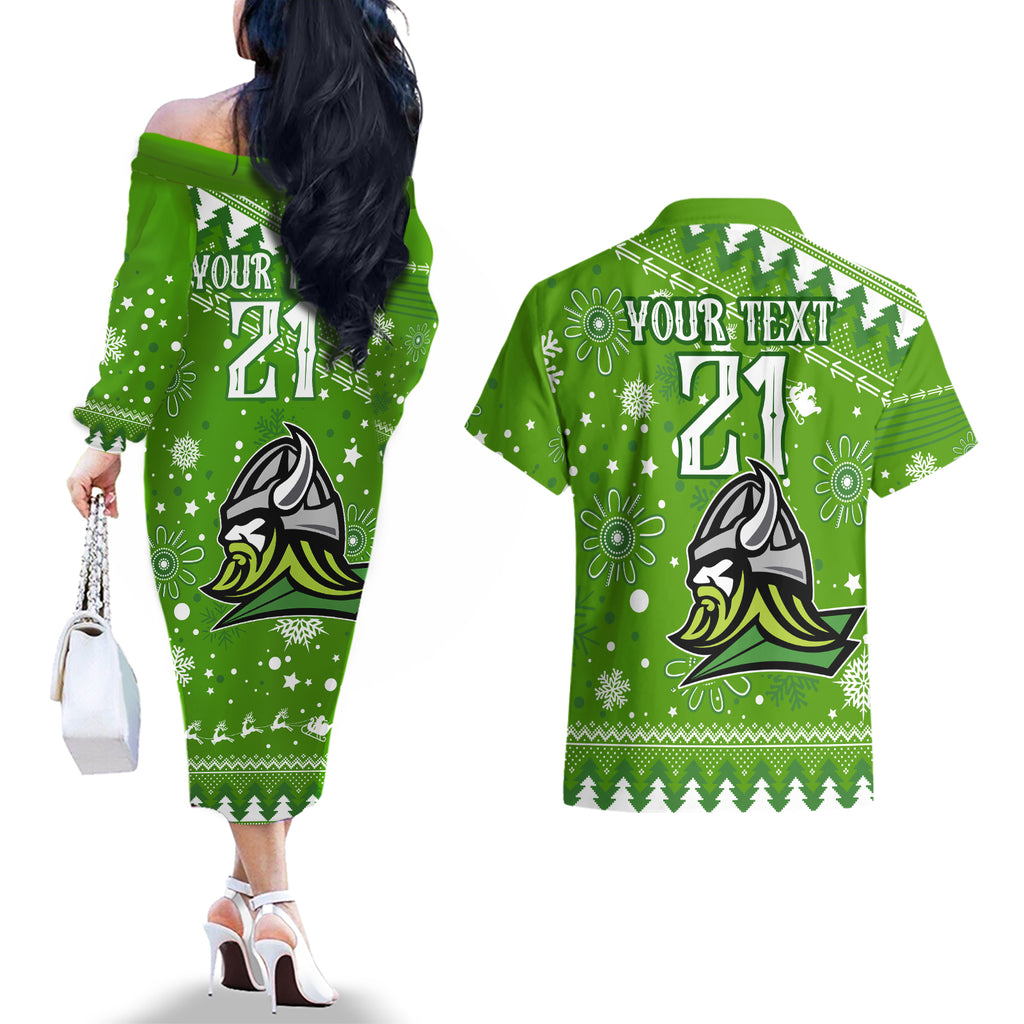 custom-raiders-rugby-couples-matching-off-the-shoulder-long-sleeve-dress-and-hawaiian-shirt-the-mighty-green-machine-2023-christmas-vibe