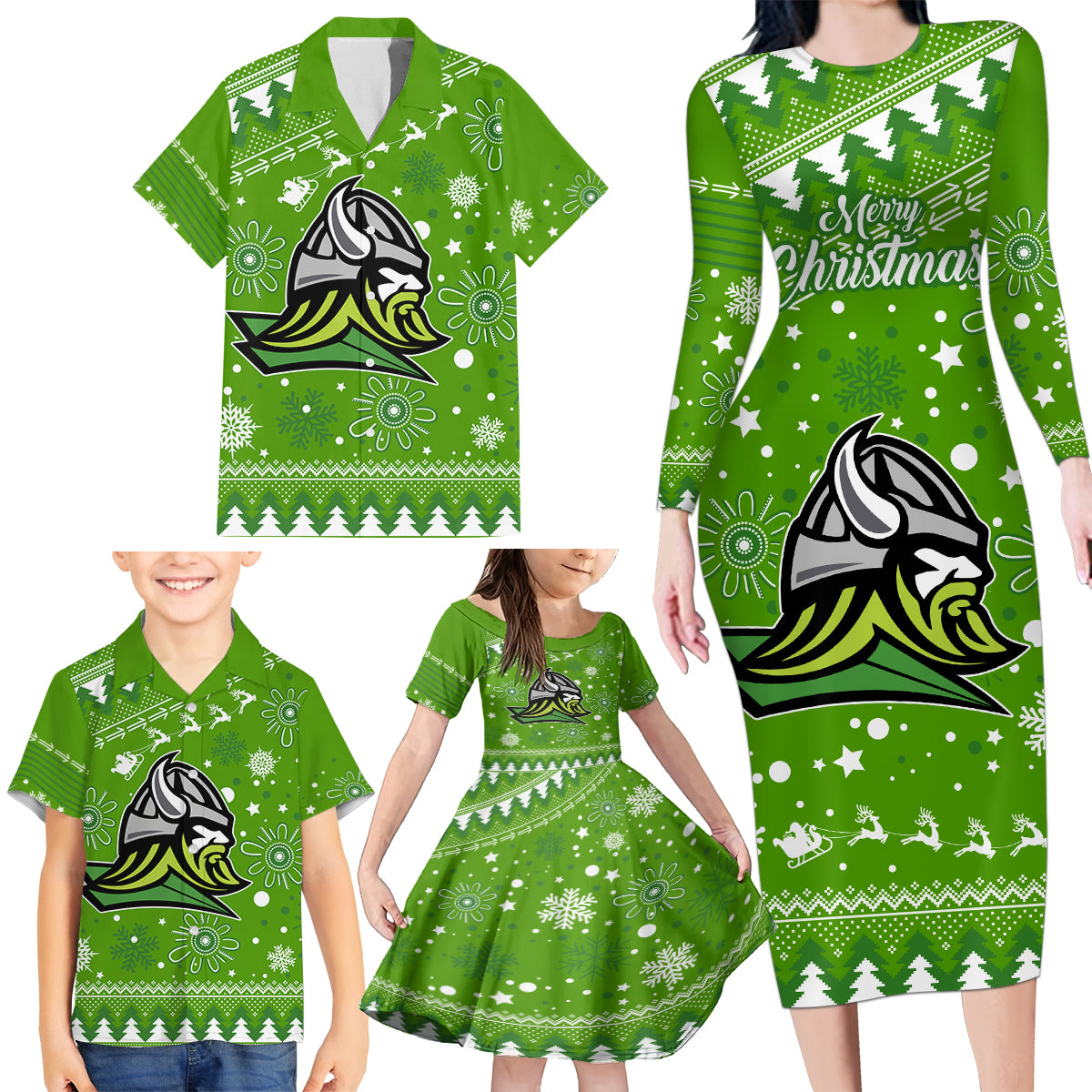 custom-raiders-rugby-family-matching-long-sleeve-bodycon-dress-and-hawaiian-shirt-the-mighty-green-machine-2023-christmas-vibe
