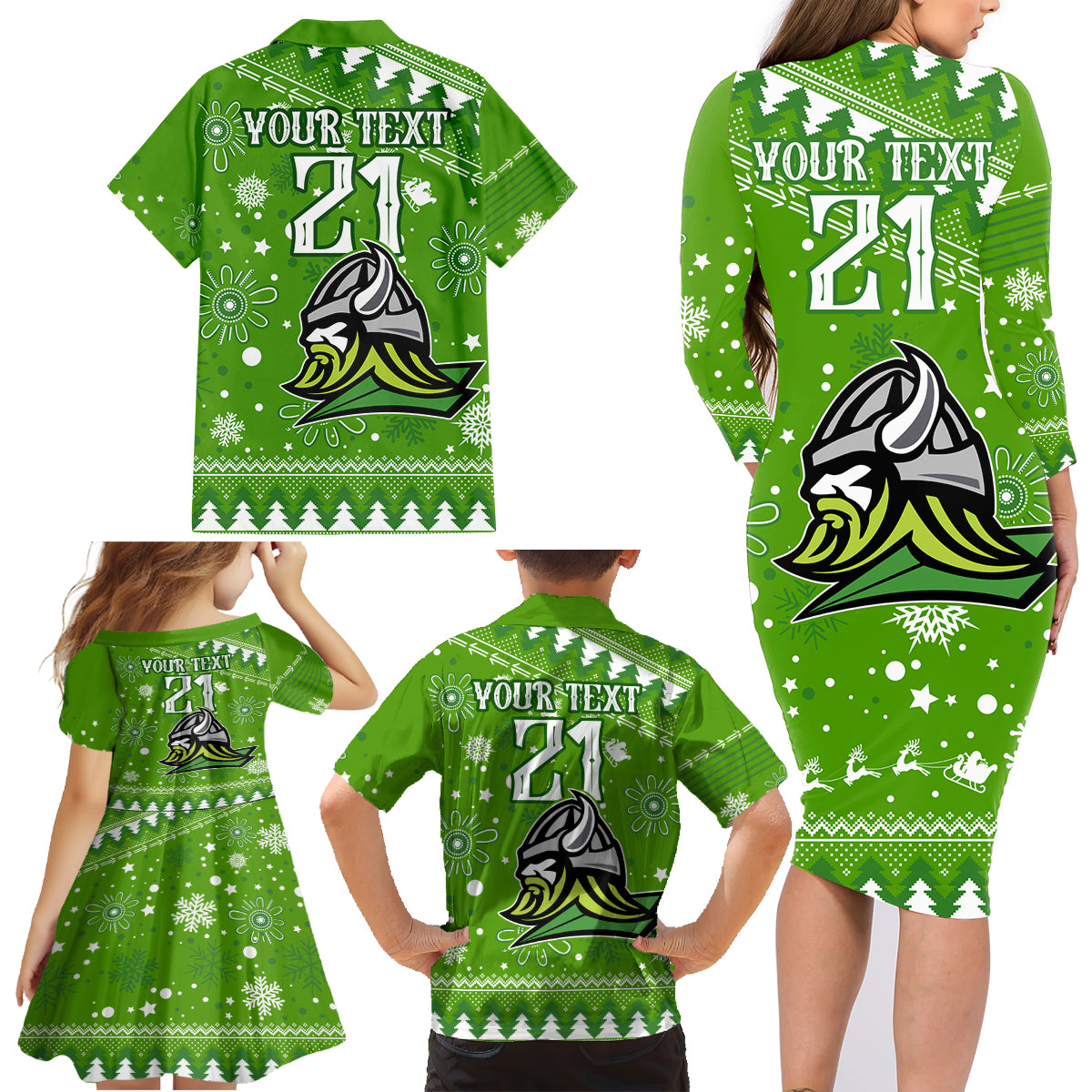 custom-raiders-rugby-family-matching-long-sleeve-bodycon-dress-and-hawaiian-shirt-the-mighty-green-machine-2023-christmas-vibe