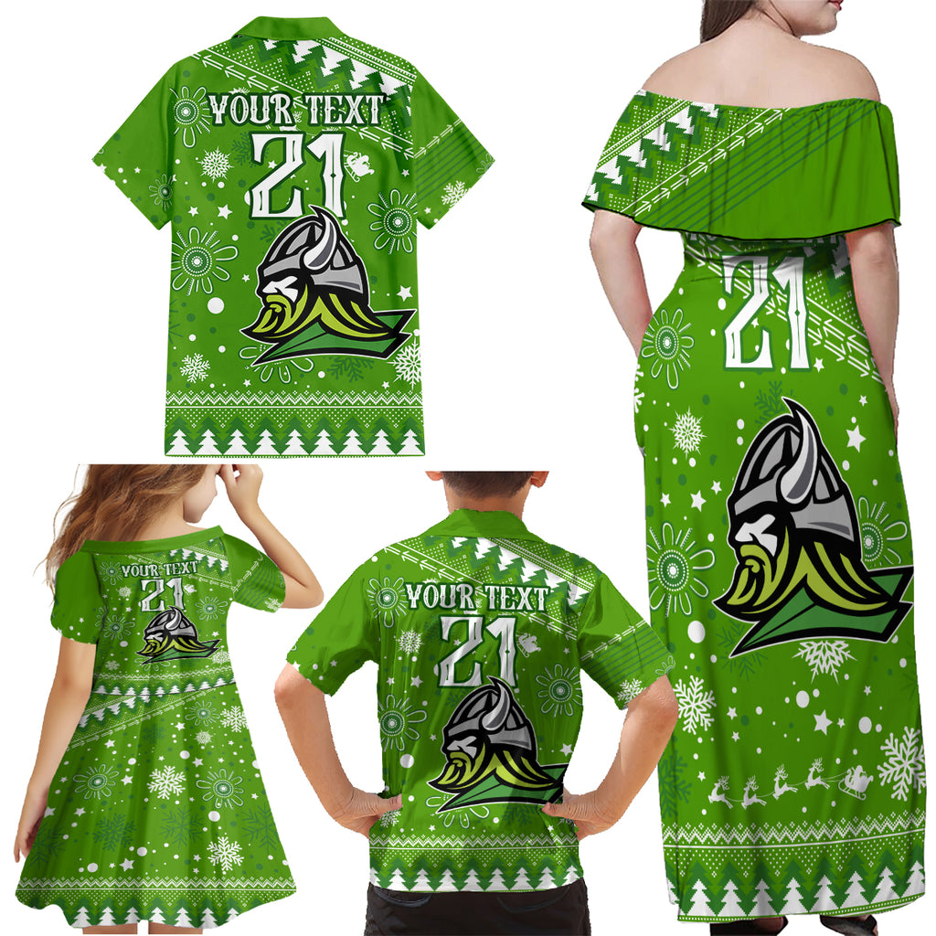 custom-raiders-rugby-family-matching-off-shoulder-maxi-dress-and-hawaiian-shirt-the-mighty-green-machine-2023-christmas-vibe