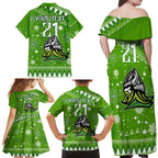 custom-raiders-rugby-family-matching-off-shoulder-maxi-dress-and-hawaiian-shirt-the-mighty-green-machine-2023-christmas-vibe