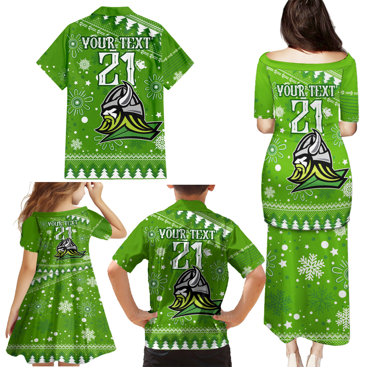 custom-raiders-rugby-family-matching-puletasi-dress-and-hawaiian-shirt-the-mighty-green-machine-2023-christmas-vibe