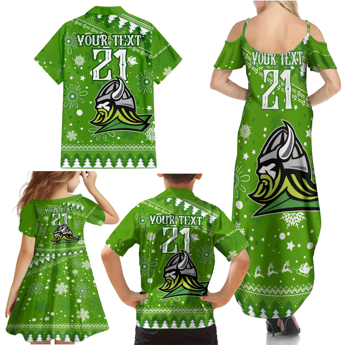custom-raiders-rugby-family-matching-summer-maxi-dress-and-hawaiian-shirt-the-mighty-green-machine-2023-christmas-vibe