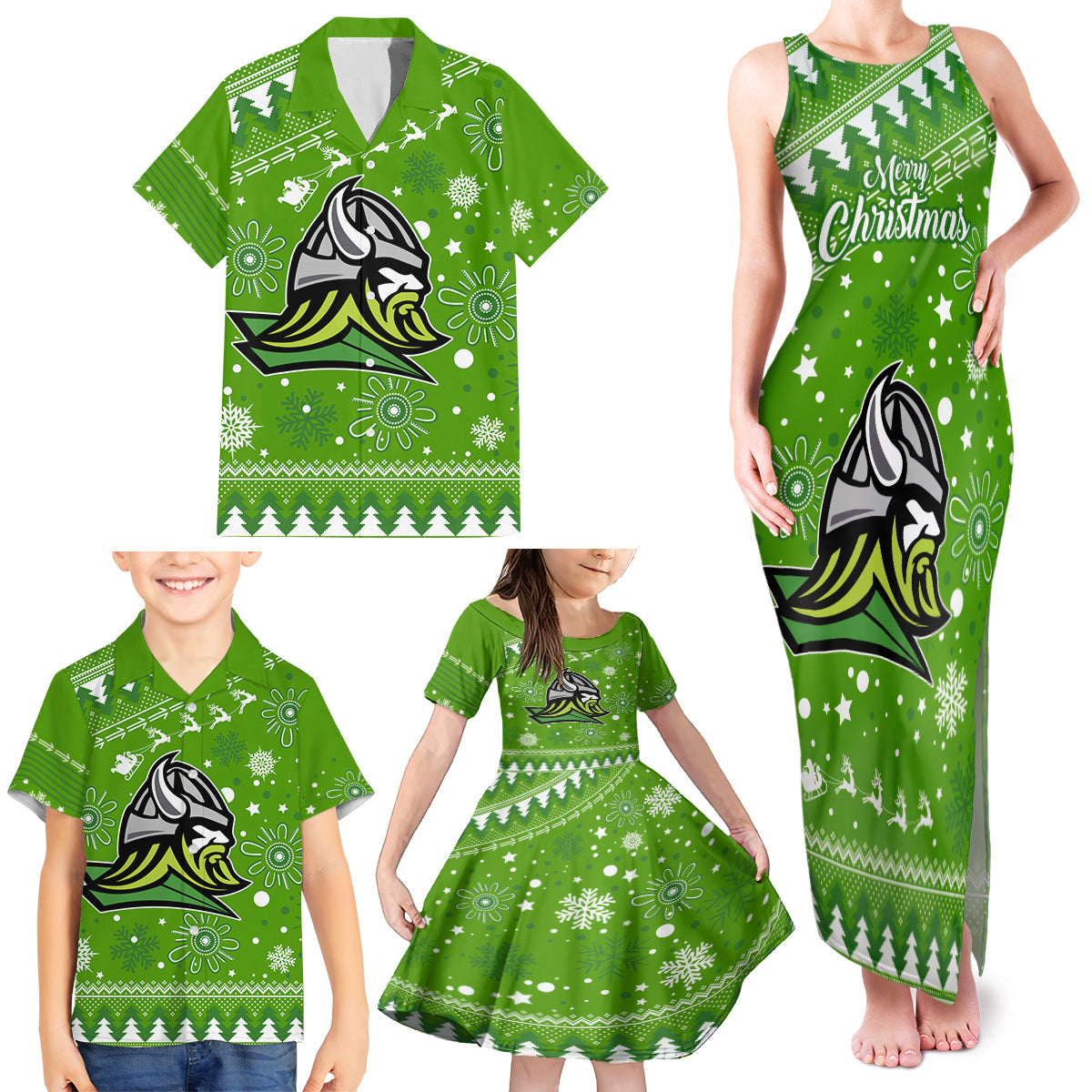 custom-raiders-rugby-family-matching-tank-maxi-dress-and-hawaiian-shirt-the-mighty-green-machine-2023-christmas-vibe