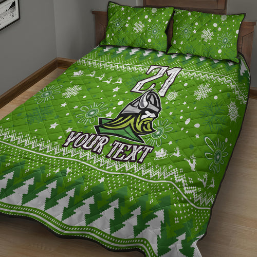 custom-raiders-rugby-quilt-bed-set-the-mighty-green-machine-2023-christmas-vibe