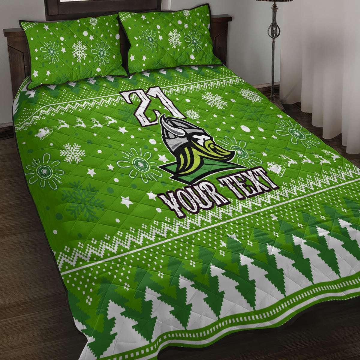 custom-raiders-rugby-quilt-bed-set-the-mighty-green-machine-2023-christmas-vibe