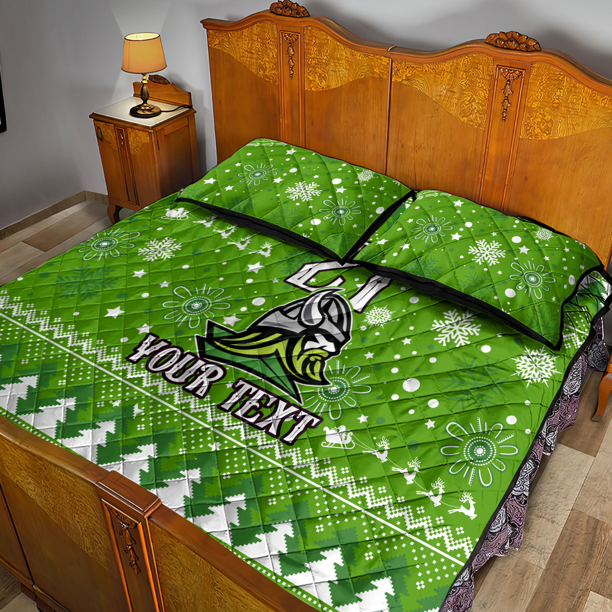 custom-raiders-rugby-quilt-bed-set-the-mighty-green-machine-2023-christmas-vibe
