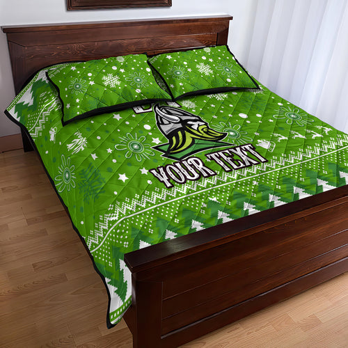 custom-raiders-rugby-quilt-bed-set-the-mighty-green-machine-2023-christmas-vibe