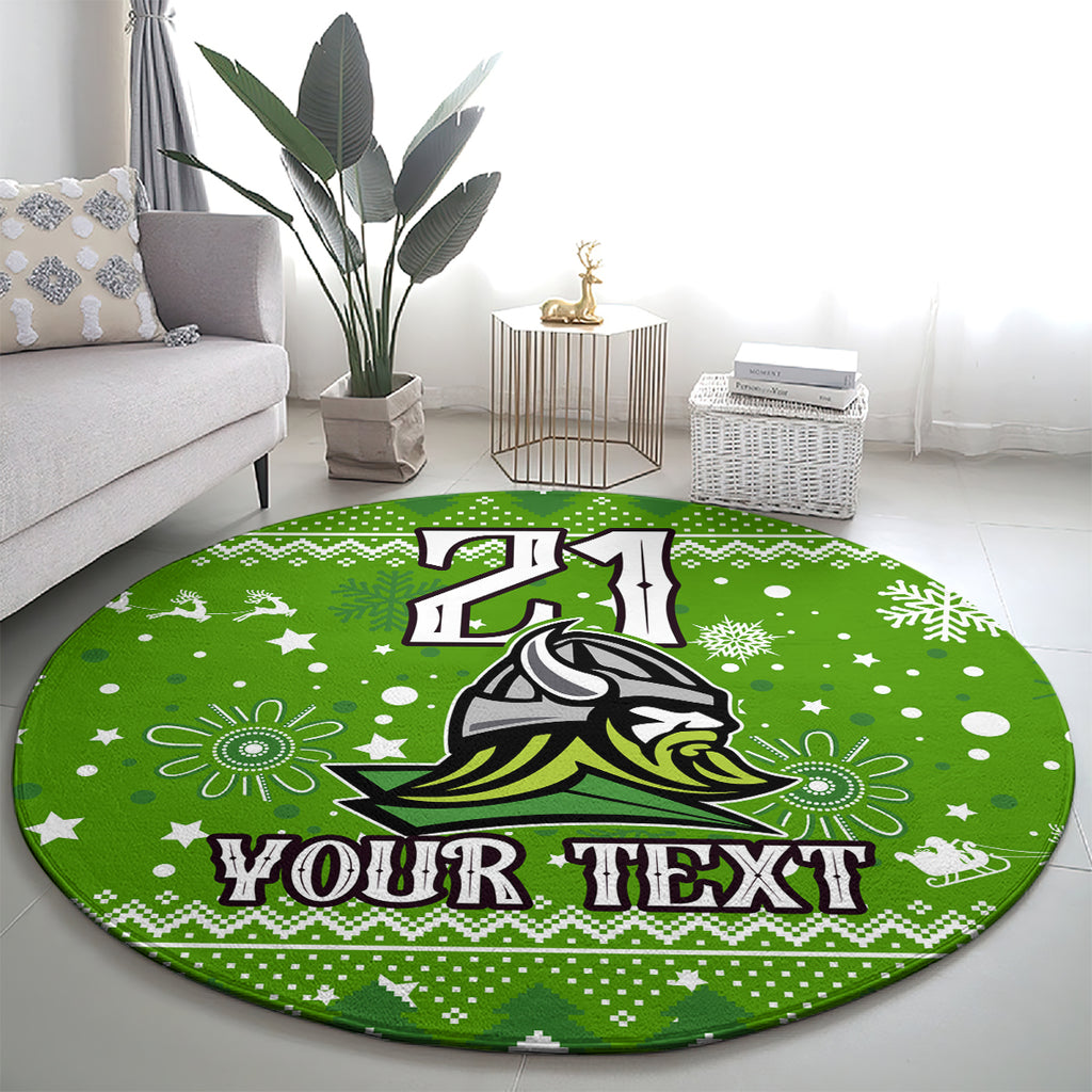 custom-raiders-rugby-round-carpet-the-mighty-green-machine-2023-christmas-vibe