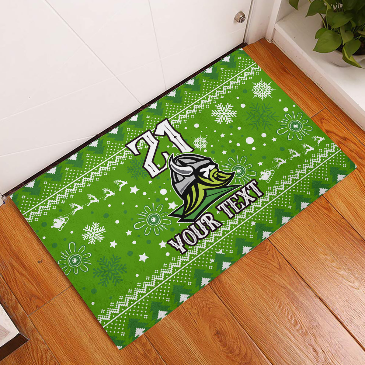 custom-raiders-rugby-rubber-doormat-the-mighty-green-machine-2023-christmas-vibe
