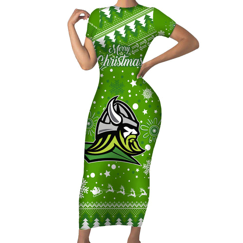 custom-raiders-rugby-short-sleeve-bodycon-dress-the-mighty-green-machine-2023-christmas-vibe