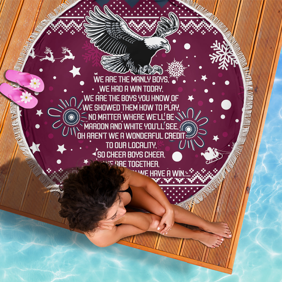 sea-eagles-rugby-beach-blanket-manly-boys-victory-2023-christmas-vibe