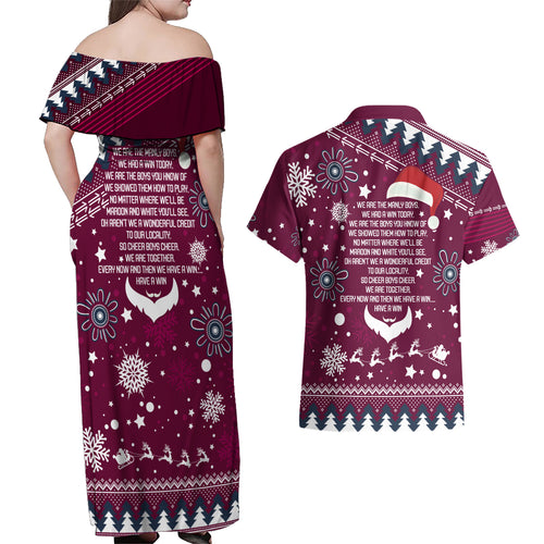 sea-eagles-rugby-couples-matching-off-shoulder-maxi-dress-and-hawaiian-shirt-manly-boys-victory-2023-christmas-vibe