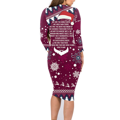 sea-eagles-rugby-family-matching-long-sleeve-bodycon-dress-and-hawaiian-shirt-manly-boys-victory-2023-christmas-vibe