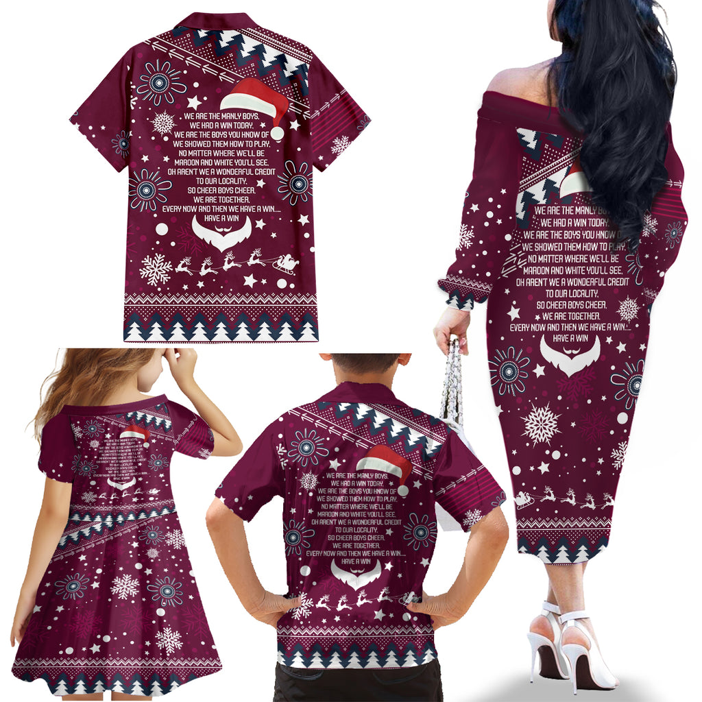 sea-eagles-rugby-family-matching-off-shoulder-long-sleeve-dress-and-hawaiian-shirt-manly-boys-victory-2023-christmas-vibe