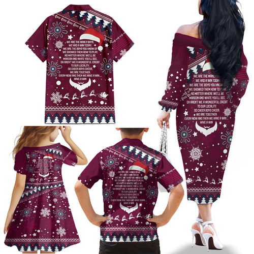 sea-eagles-rugby-family-matching-off-shoulder-long-sleeve-dress-and-hawaiian-shirt-manly-boys-victory-2023-christmas-vibe