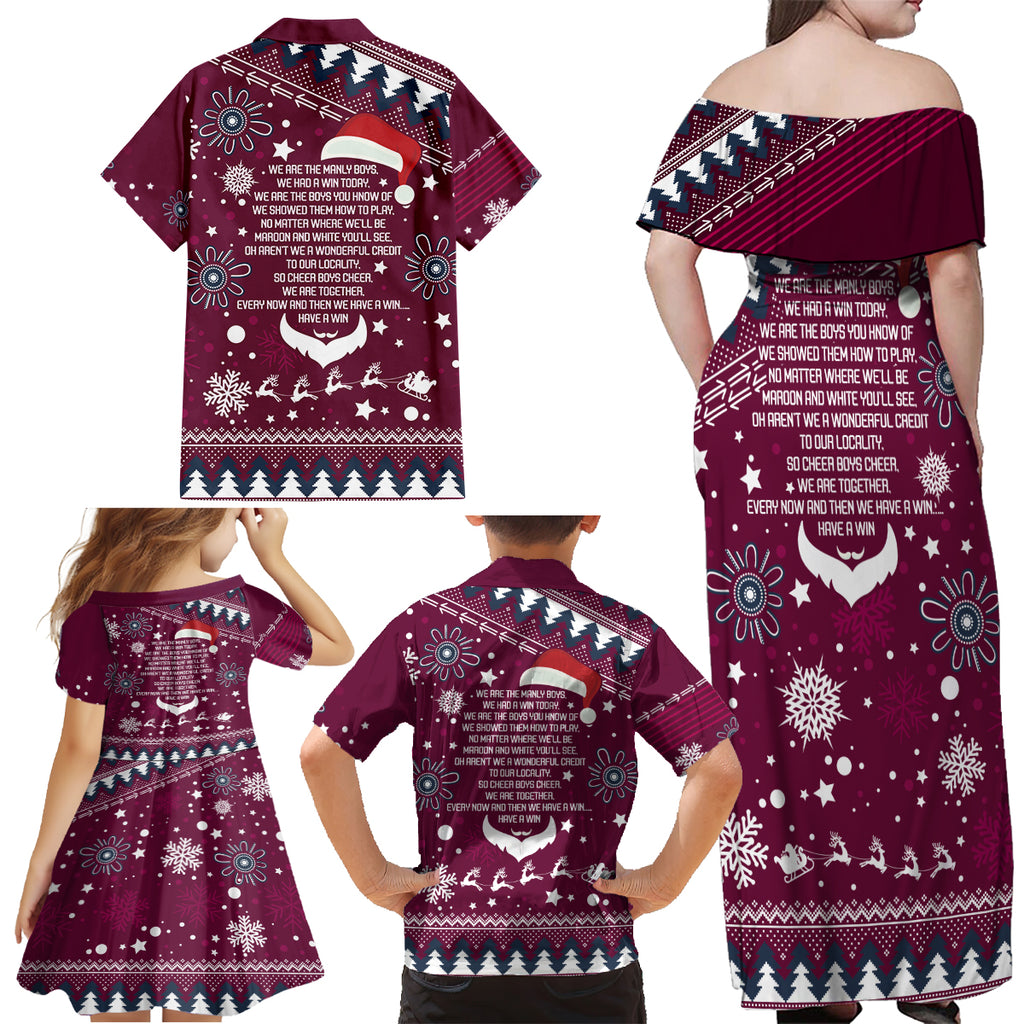 sea-eagles-rugby-family-matching-off-shoulder-maxi-dress-and-hawaiian-shirt-manly-boys-victory-2023-christmas-vibe