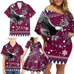 sea-eagles-rugby-family-matching-off-shoulder-short-dress-and-hawaiian-shirt-manly-boys-victory-2023-christmas-vibe