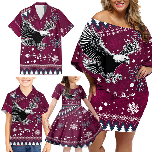 sea-eagles-rugby-family-matching-off-shoulder-short-dress-and-hawaiian-shirt-manly-boys-victory-2023-christmas-vibe