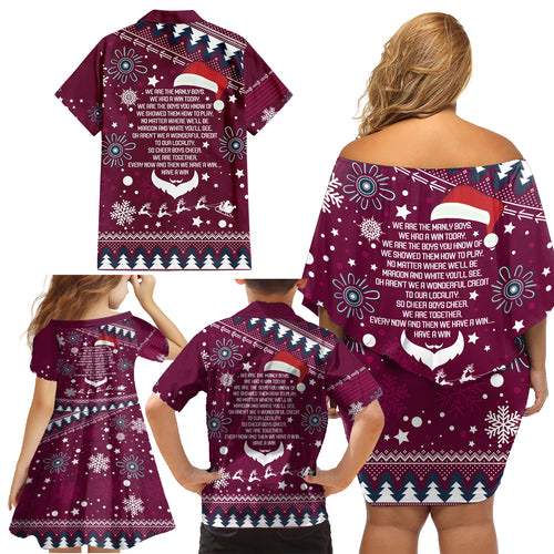 sea-eagles-rugby-family-matching-off-shoulder-short-dress-and-hawaiian-shirt-manly-boys-victory-2023-christmas-vibe