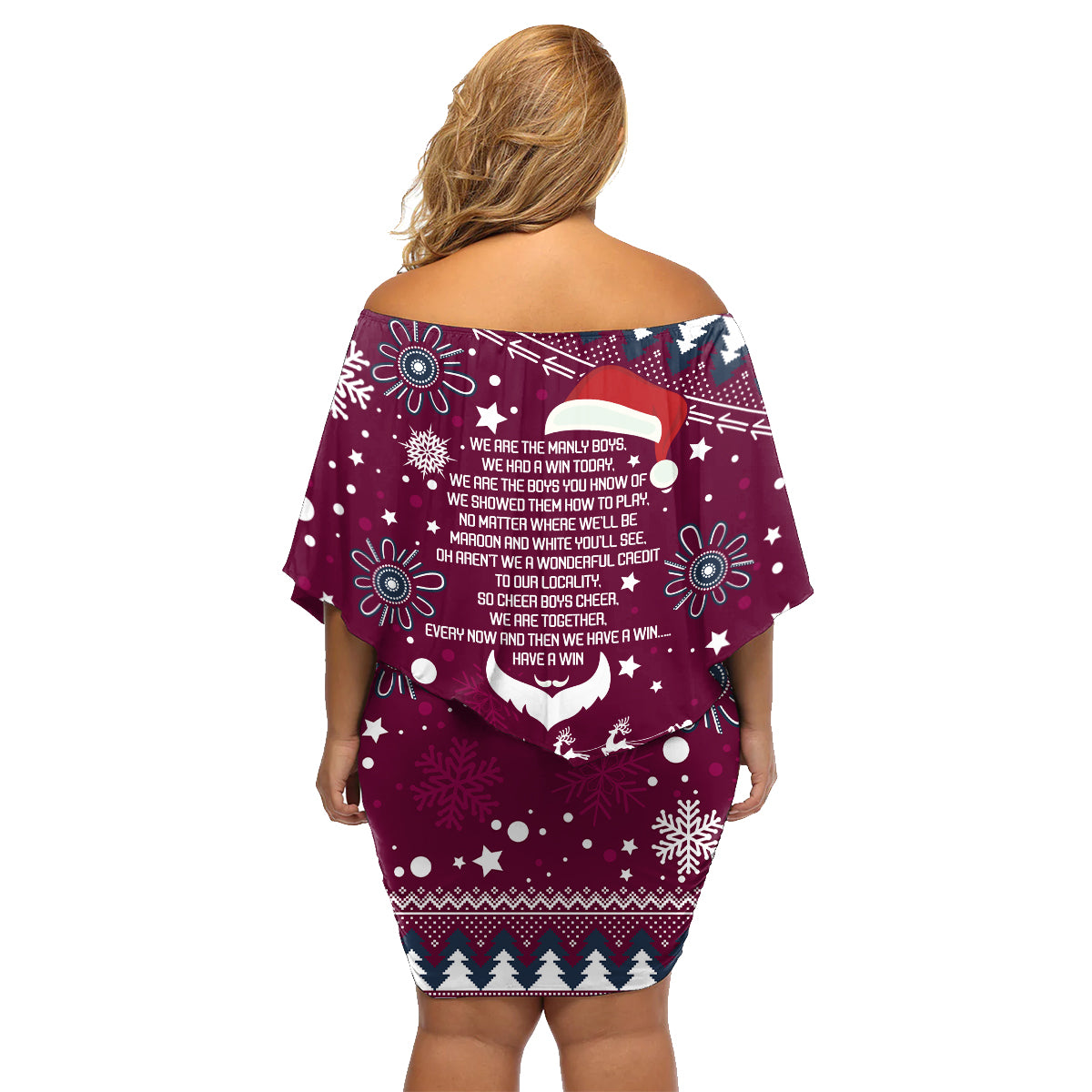 sea-eagles-rugby-family-matching-off-shoulder-short-dress-and-hawaiian-shirt-manly-boys-victory-2023-christmas-vibe
