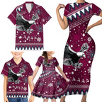 sea-eagles-rugby-family-matching-short-sleeve-bodycon-dress-and-hawaiian-shirt-manly-boys-victory-2023-christmas-vibe