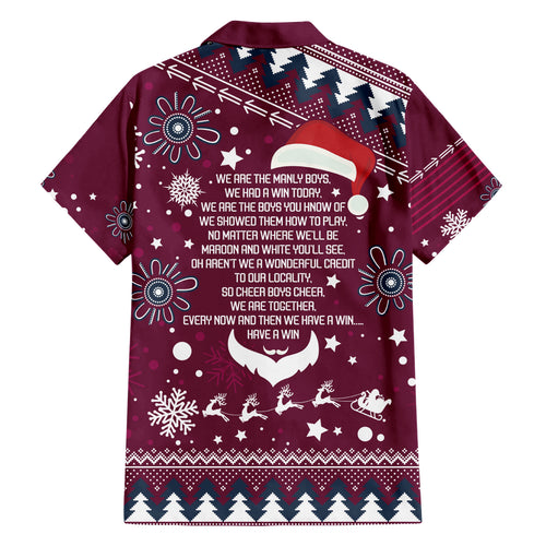 sea-eagles-rugby-family-matching-short-sleeve-bodycon-dress-and-hawaiian-shirt-manly-boys-victory-2023-christmas-vibe
