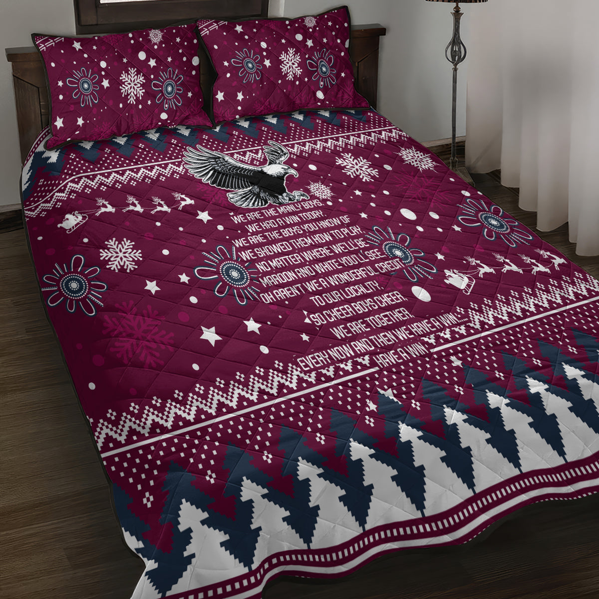 sea-eagles-rugby-quilt-bed-set-manly-boys-victory-2023-christmas-vibe