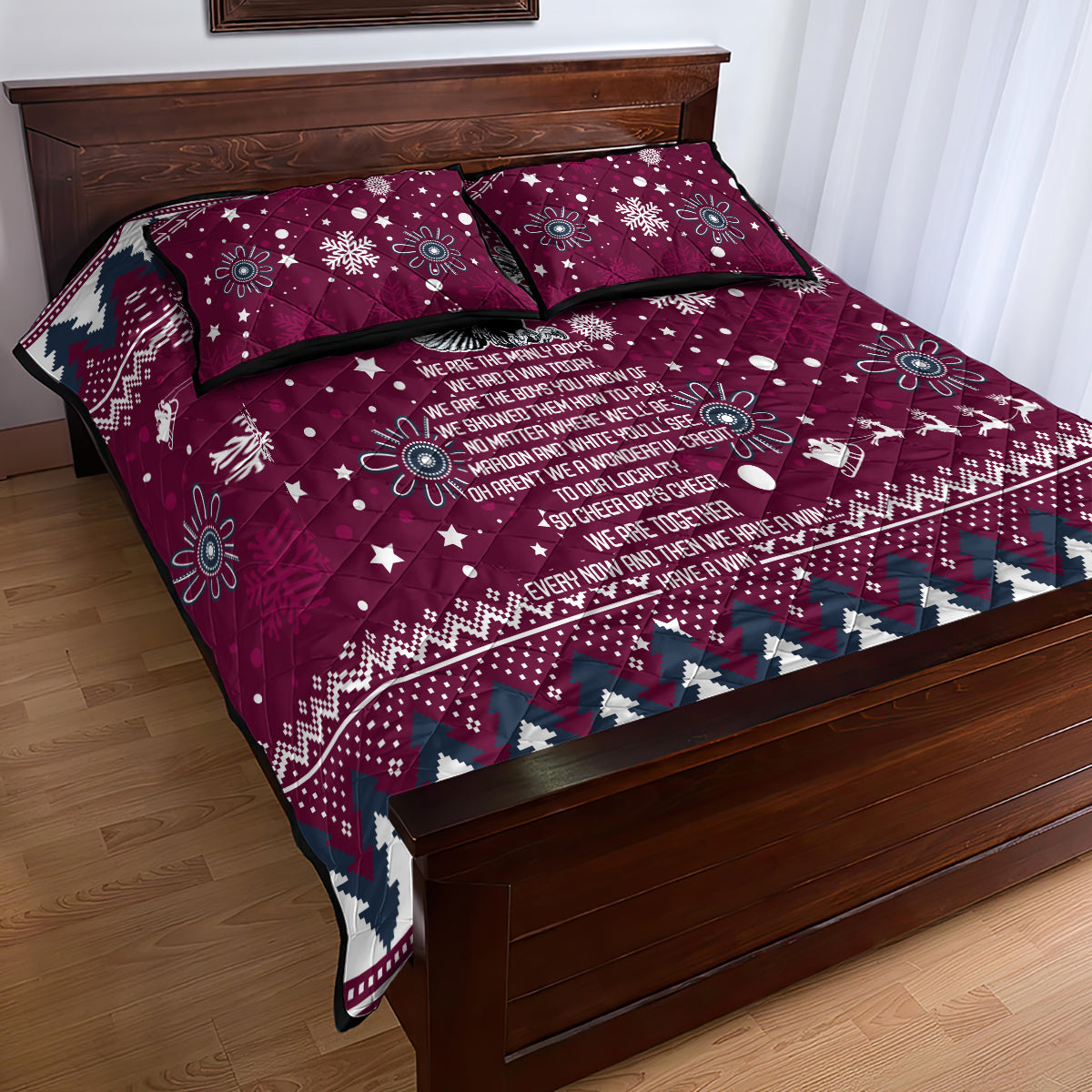sea-eagles-rugby-quilt-bed-set-manly-boys-victory-2023-christmas-vibe