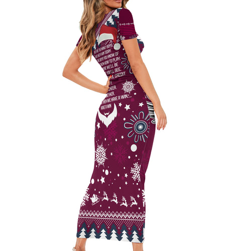 sea-eagles-rugby-short-sleeve-bodycon-dress-manly-boys-victory-2023-christmas-vibe