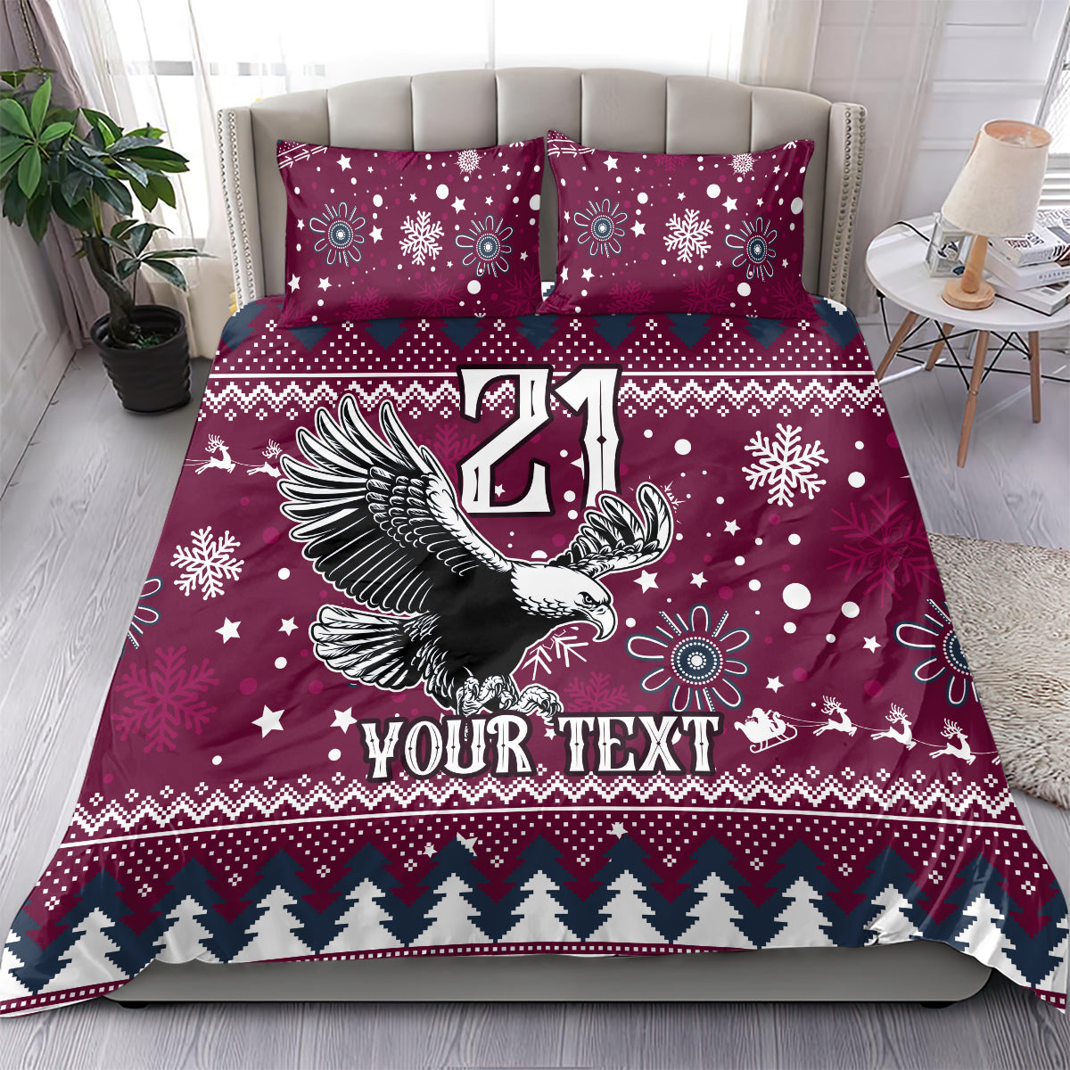 custom-sea-eagles-rugby-bedding-set-manly-boys-victory-2023-christmas-vibe