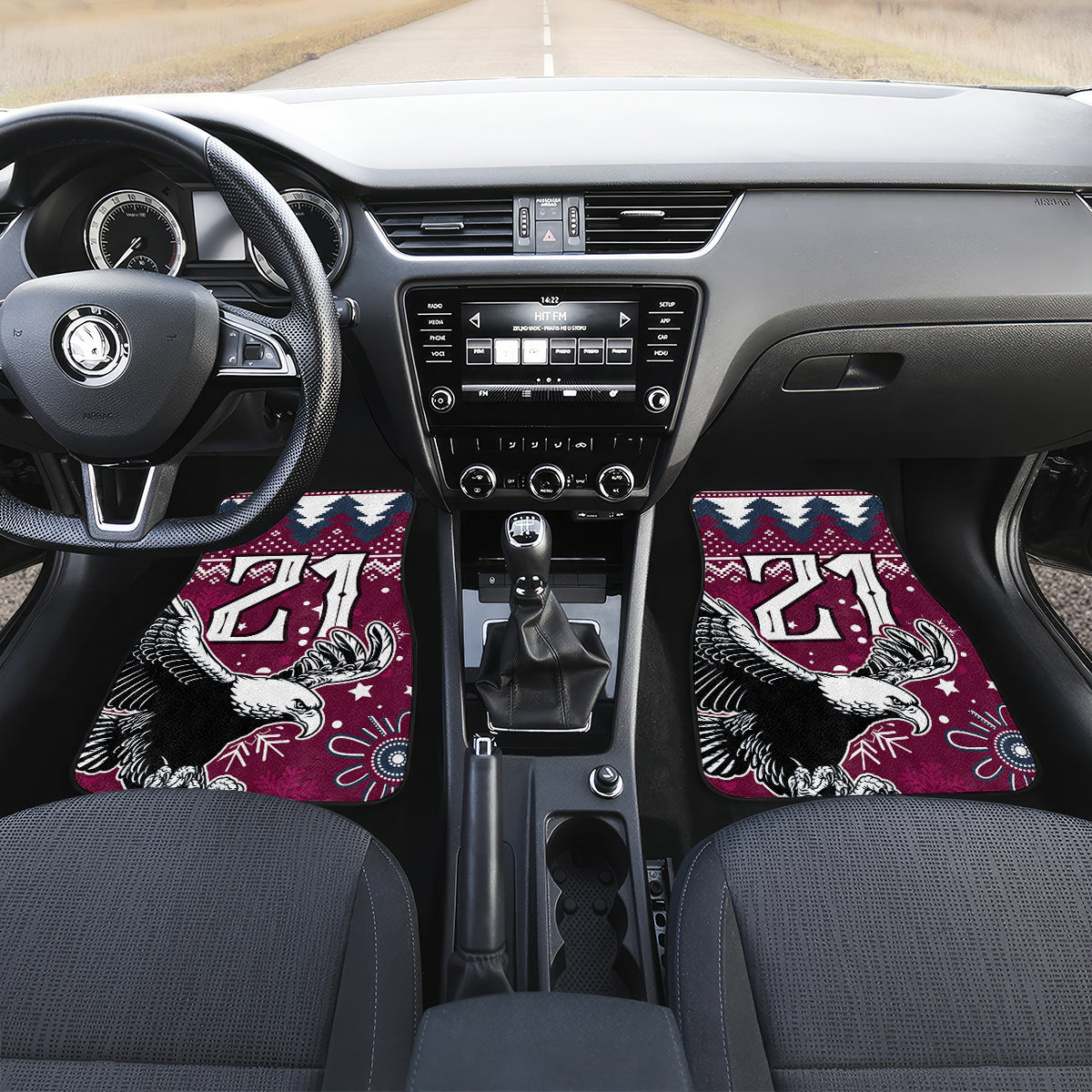 custom-sea-eagles-rugby-car-mats-manly-boys-victory-2023-christmas-vibe