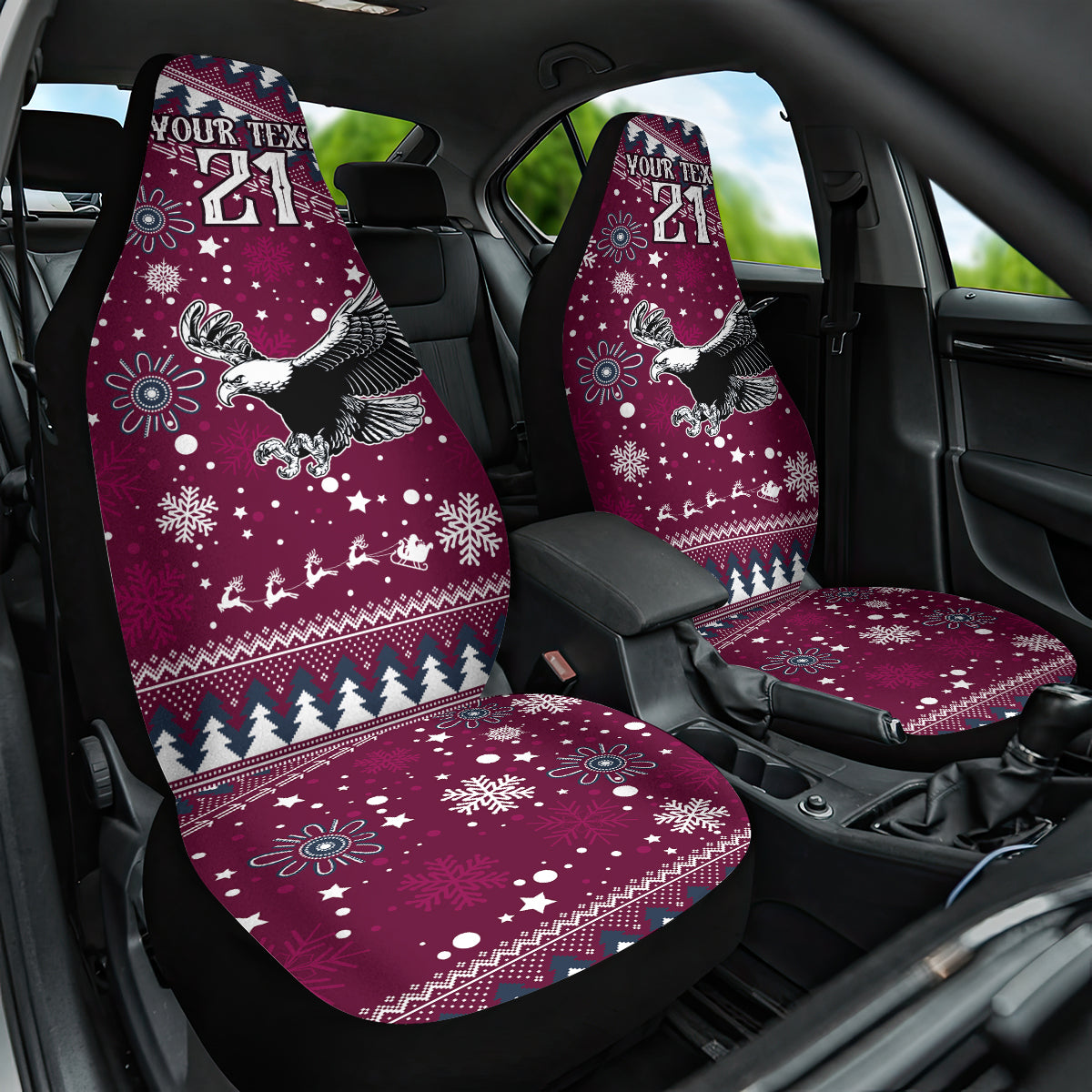 custom-sea-eagles-rugby-car-seat-cover-manly-boys-victory-2023-christmas-vibe