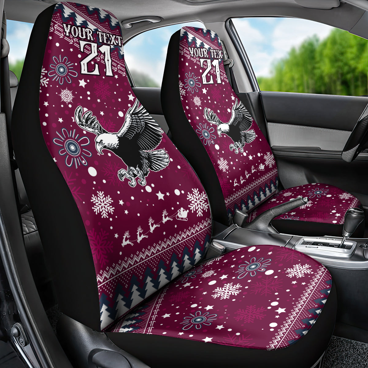 custom-sea-eagles-rugby-car-seat-cover-manly-boys-victory-2023-christmas-vibe